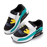 Hitmars Turnschuhe Jungen Mädchen Sneaker Atmungsaktiv Leichte Sportschuhe Kinder Outdoor Kinderschuhe Laufschuhe für Unisex-Kinder Mesh Freizeit Schnüren Grün EU 29