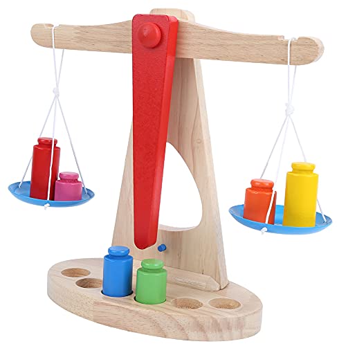 Juguete didáctico de matemáticas para jugar a las tiendas con balanzas de madera