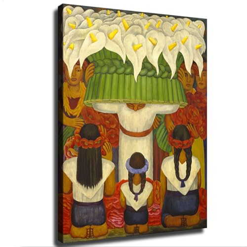 Cwxkgl Diego Rivera The Flower Vendor Poster Canvas Print Art Decoration Wall Art Painting Print Modern Aesthetic Suitable for Living Room, Bedroom Decoration, Framed or Unframed (08×10inch Unframed)