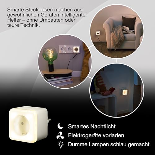 OSRAM SMART+ WIFI EU-Steckdose mit Nachtlicht in Wei&szlig;, IP20-Schutz, f&uuml;r Integration von Ger&auml;ten ins Smart Home und Sicherheit