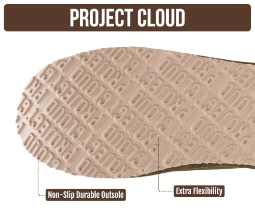 Image of Project Cloud Men's 100% Genuine Leather Shearling Memory Foam Slippers | Genuine Shearling Lining and Lightweight Non-Slip Indoor & Outdoor Wear Slippers for Men - Water-Resistant Mens Slippers