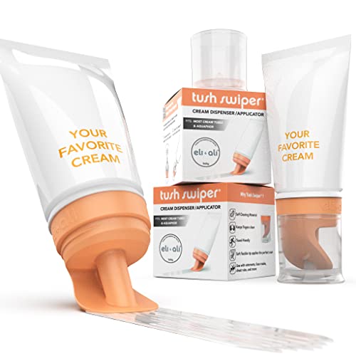 Image of Eli & Ali Tush Swiper - Diaper Rash Cream & Butt Paste Applicator - Universal Fit for Most Diaper Creams | Mess-Free & Hygienic Alternative to Cream Spatula - Carry Less Baby Gear - Orange, 2 Pack