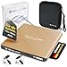 Produktbild techPulse120 Externes USB 3.1 USB-C UHD 4k 3D M-DISC Blu-ray DVD CD HDR10 128GB Laufwerk Brenner Burner Signature Paket Tasche 90cm Anschlusskabel Aluminium (Gold)