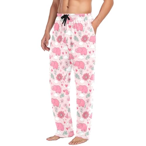 Men's Pajama Pants Pink Elephants Pajamas Bottoms Pj Pants Soft Cotton Lounge Pant Sleepwear Bottom for Men4