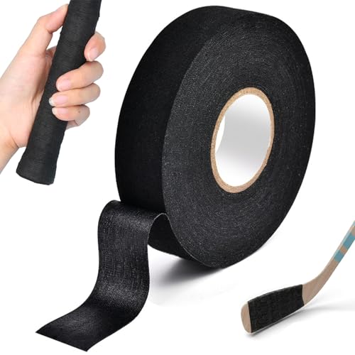 Dmrbiy Grip Tape, 25 M X 25 MM, Tape Hockey, Ruban De Hockey Adhésif, Convient Aux Sports Tels Que Le Hockey sur Glace, Le Golf, Le Tennis Et Le Badminton, Améliore La Force De Préhension (Noir)
