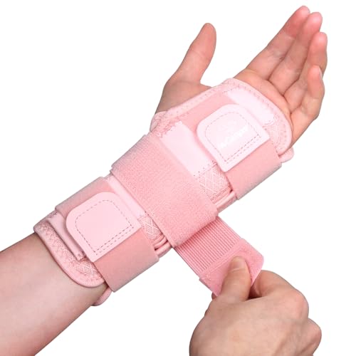 NuCamper Carpal Tunnel Wrist Brace Night Support for Men & Women, Adjustable Wrist Splint with 3 Straps and Metal Splint Stabilizer, Hand Brace for Pain Relief, Tendinitis, Arthritis - Left Hand,S/M