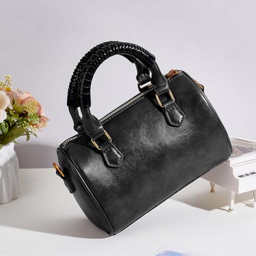 PH PandaHall 2pcs Leather Handbag Handle Wrap 5.5" Protector Wrap Covers Shoulder Bag Handle Wraps Soft Purse Strap Pad for Shopping, Travel, Suitcase, Tote Bag Wallet, Black2