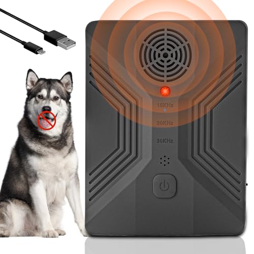 Dog Bark Deterrent Devices, Anti Barking Device for Dogs Long Range 50FT, 3 Modes Stop Dog Barking Devices, Rechargeable Bark Box, Ultrasonic Barking Deterrent Devices for Dog Training Indoor Outdoor