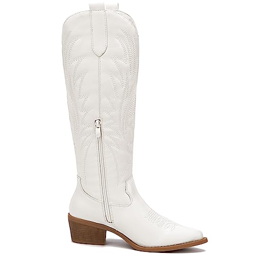 Image of GLOBALWIN Women's The Western Cowboy Cowgirl Embroidered Knee High Boots
