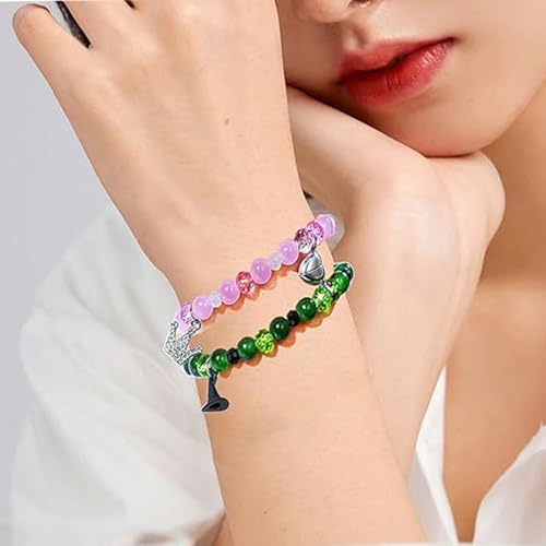 Image of Elphaba Glinda Friendship Matching Bracelets-Crown Witch Hat Matching Bracelets-BFF Couples Accessories Gifts for Bestfriend Couples Fans Party Dress Accessories