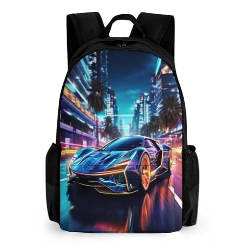 TNFHSOFT - TNFHSOFT Sac À Dos Voiture de sport Léger 17 Pouces Sac A Dos Scolaire Dessin Science Fiction Pour Adolescents Cartable Filles Voyage Collège Randonnée Loisir,Cadeau Pour Enfants