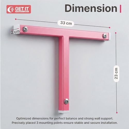 Image of GET IT 2 in 1 wall + Window Cradle Strong Metal Additional Tool to Convert Multi Usage | New Born Baby,Kids - Pink T-Shape