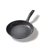 STONELINE Bratpfanne 26cm, Pfanne Induktion geeignet, Pfanne mit echten Steinpartikeln beschichtet, Brat- & Universalpfannen aus Aluguss, Pfanne 26 cm