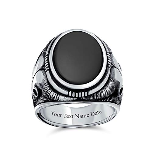 Bague homme argent 925 chevalière personnalisable oeil de tigre onyx noir style western