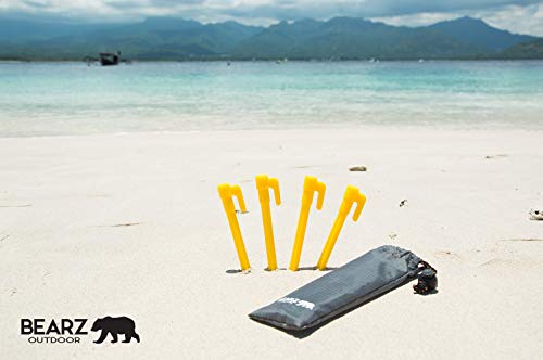 Bearz Outdoor Stakes With Anchor - Tarp Stakes Sand Stakes, Small Plastic Stakes Tent Pegs Camping Stakes For Beach, Plastic Tent Stakes, Tent Spikes, 5.9In Pack Of 4 #TOP2
