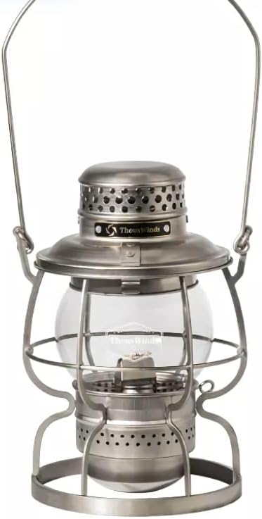 Vintage Windproof Kerosene Railroad Lantern, Steel and Heat-Resistant Glass Construction, Multiple Colors Available (Tan)