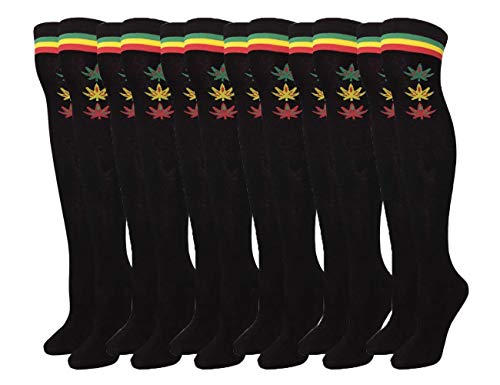 Image of COUVER Over Knee High Socks Women Warm Dress Tube Stocking Cosplay Socks Thigh High Leg Warmer - 6 Pairs