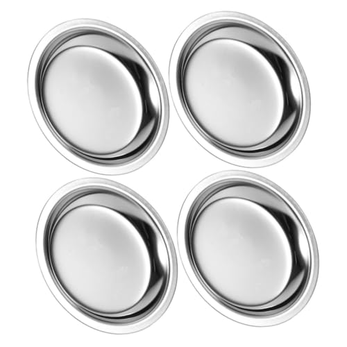 HEALLILY 4pcs Stainless Steel Tea Bag Saucer Hot Tea Accessories Coaster Present for Drinkers