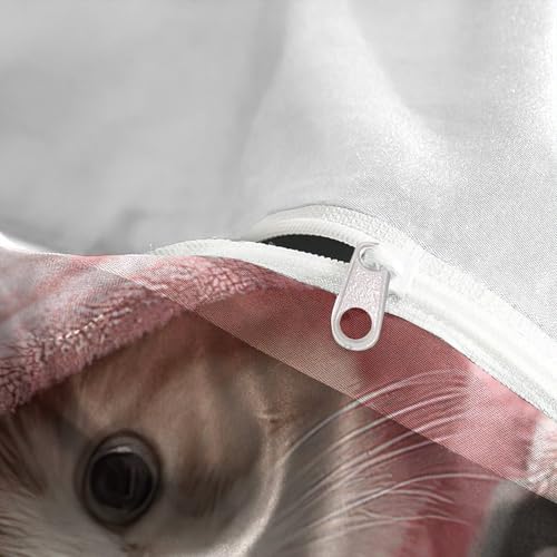 Parure de lit chat 3D microfbre 260x220 cm avec housse de couette et taies pour lit Super King - 8