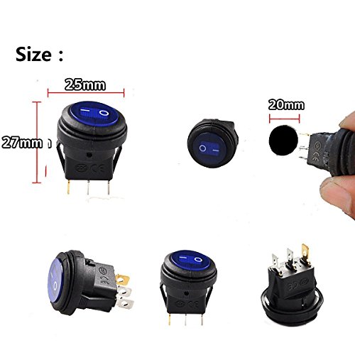 2Pcs 12V Car Led Light Illuminated On/Off Toggle Rocker Switch 3P Spst Waterproof #TOP2