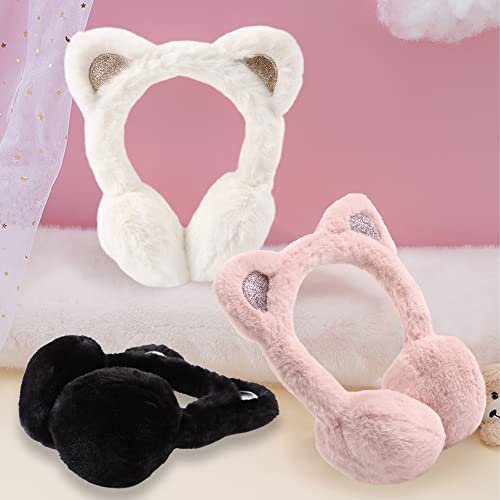 Peecabe Winter Kids Earmuffs Warm Ear Cover For Boys Girls Children Earmuffs With Cat Ears Girl Ear Muffs (White) #TOP6