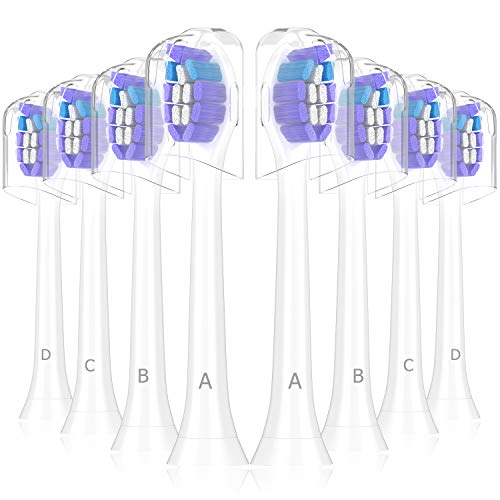 8er Qlebao Aufsteckbürsten Ersatzbürsten Kompatibel mit Philips Sonicare Elektrische Zahnbürste,Zahnbürstenaufsatz Aufsätze, Zahnfleischpflege Weiche