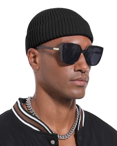 Swag Short Fisherman Beanie for Men Women, Wool Knit Cuff Soft Trawler Beanie Watch Hat, Winter Warm Hats Skull Cap
