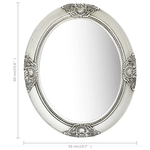 Miroir mural baroque cadre bois argenté d'exception - 6