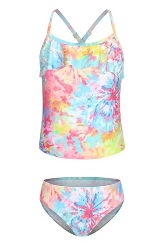 Image of Girls Two Piece Swimsuits Tankini Bathing Suit for Kids Hawaiian Swimwear Set 3-16 Years