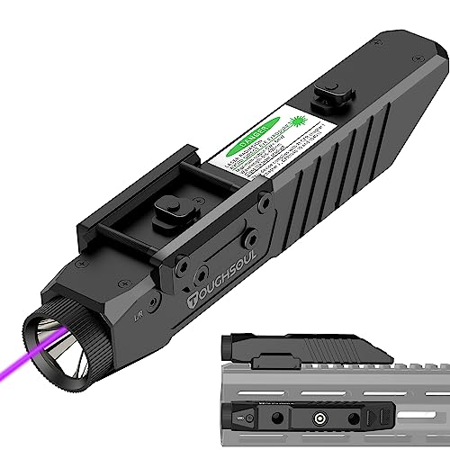 TOUGHSOUL Mlok Picatinny 2 in 1 Tactical Flashlight with Purple Laser Sight Combo, Body Material...