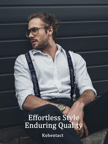 Image of Men's Industrial Strength Suspenders 2-Inch Wide X-Back Heavy Duty Braces Strong Metal Clips, Elastic Adjustable