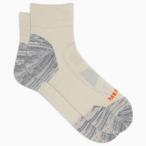 Image of Merrell Unisex Men's and Women's Zoned Cushioned Wool Hiking Ankle Socks - Breathable Arch Support