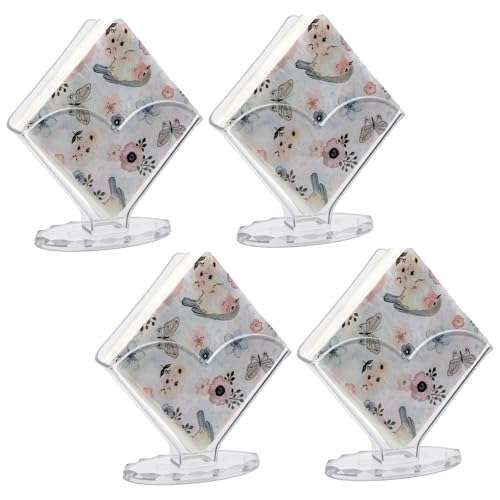 4 Pack Clear Acrylic Napkin Holder, 7 x 4.9 Inch Cocktail Napkin Dispenser for Kitchen, Bar...