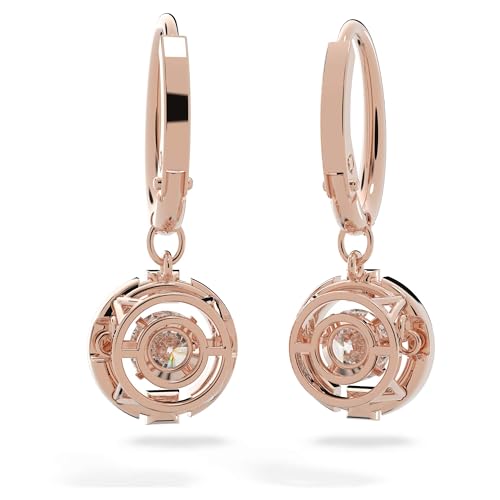 SWAROVSKI Una Pierced Drop Earrings with Dancing Crystal and Matching Pavé on a Rose-Gold Tone Finish Setting, Part of the Swarovski Una Collection2