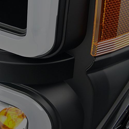 AKKON - For F-Series SuperDuty Pickup Truck Black Smoked Dual LED Tube Projector Headlights Replacement