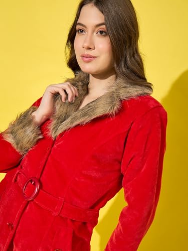 Image of Buynewtrend Velvet Winter Coat Women Jacket With Soft Fur