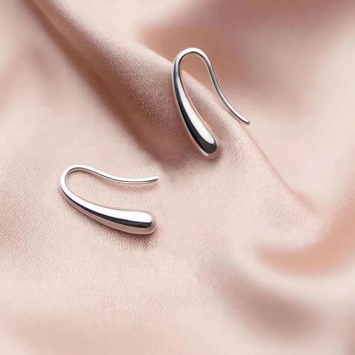 925 Sterling Silver Simple Water Drop Earrings for Women Teardrop Dangle Earrings3