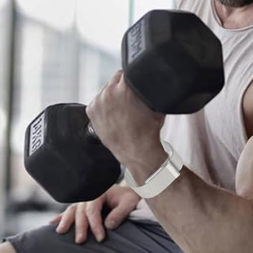 Nylon-Armband, kompatibel mit Whoop 5.0/Whoop MG-Bändern, weiches, dehnbares Nylon-Sportschlaufen-Ersatzband mit Metallgrenzen förmigem Verschluss und verstellbarem (Light Gray, One Size)