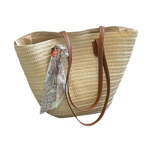 Sac à main bandoulière tissé en paille de qualité supérieure, élégant fourre-tout de créateur