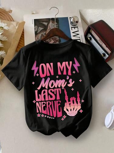 Girls Letter Goth Graphic Cool T Shirts Crew Neck Short Sleeve Summer Casual Tee Tops3