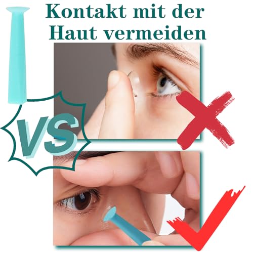 Kontaktlinsen Sauger Set, 6 Stück Silikon Kontaktlinsenentferner mit Aufbewahrungsbox, Einsetzhilfe für Hartlinsen & RGP, Formstabile Linsen, Tragbares Reinigungswerkzeug für RGP/OK Lens