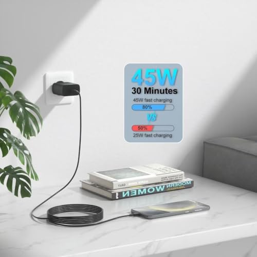 Image of 45W Type-C PD Fast Charging Adapter for Samsung Z Flip 7|S26 Ultra S25 Ultra|S25 Edge|S24 Ultra|S23 Ultra|Z fold /flip 7 /6 /5|Tablet S11 Ultra|S11|S10 Fe+|S10 Fe|A9+|A9|45Watt USB C Superfast Charger