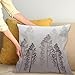 Ambesonne Country Throw Pillow Cushion Cover, Pine Trees in The Forest on Foggy Seem Ombre Backdrop Wildlife Adventure Artwork, Decorative Square Accent Pillow Case, 16