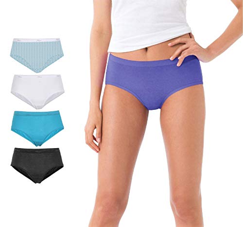 Hanes Ultimate Women's Comfort Cotton Hipster Panties (5, Hanes Platinum 100 Cotton Asst Colors 4 Pack)