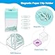 PATIKIL Magnetischer Papierclip-Halter-Spender, 2 Stück Große Kapazität Papierclip-Organisatoren mit Magnetischem Deckel für Schreibtischbedarf, Büro, Klassenzimmer, Zuhause, Pink, Grün