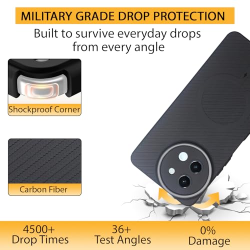 Image of LIRAMARK Rugged Carbon Fibre TPU Armor Silicone Back Cover Case for Vivo T3x 5G /Vivo Y58 5G