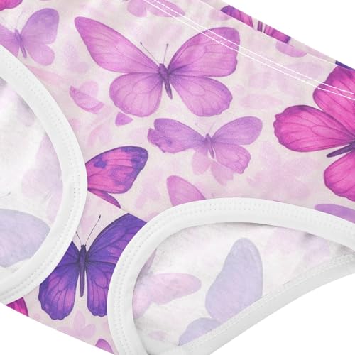 Joisal Cotton Toddler Girls Underwear Purple Pink Butterflies Girl Panties Cute Fancy Kids Briefs Undies 2t4