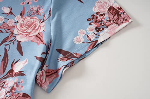 Image of Vozanet Women's V Neck Sexy Pajamas Capri Sets Mexican Style Floral Sleepwear 2PCS Totem Casual Nighty Plus Size M to 5XL