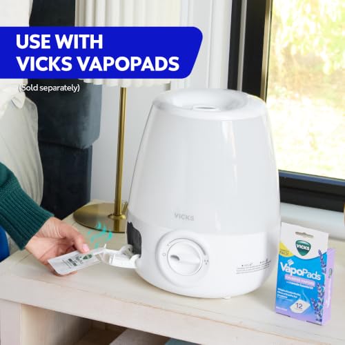 Vicks Filter-Free Ultrasonic Humidifier for Bedroom or Nursery 1.2 Gal Tank - image 6