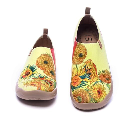 Image of UIN Women's Slip On Shoes Colorful Comfortable Lightweight Art Travel Sneakers Casual Floral Stylish Everyday Loafers